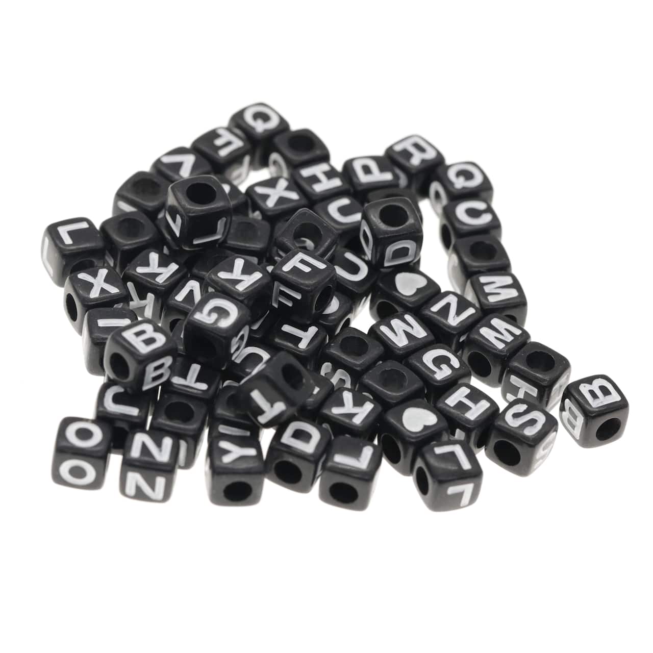 12 Pack: 1/2lb. Black Square Alphabet Beads by Creatology™, 6.5mm